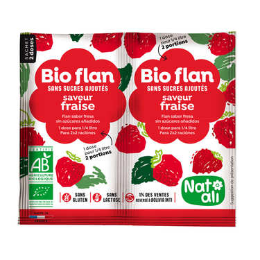 Bio-flan non sucré parfum fraise Bio-flan non sucré parfum fraise