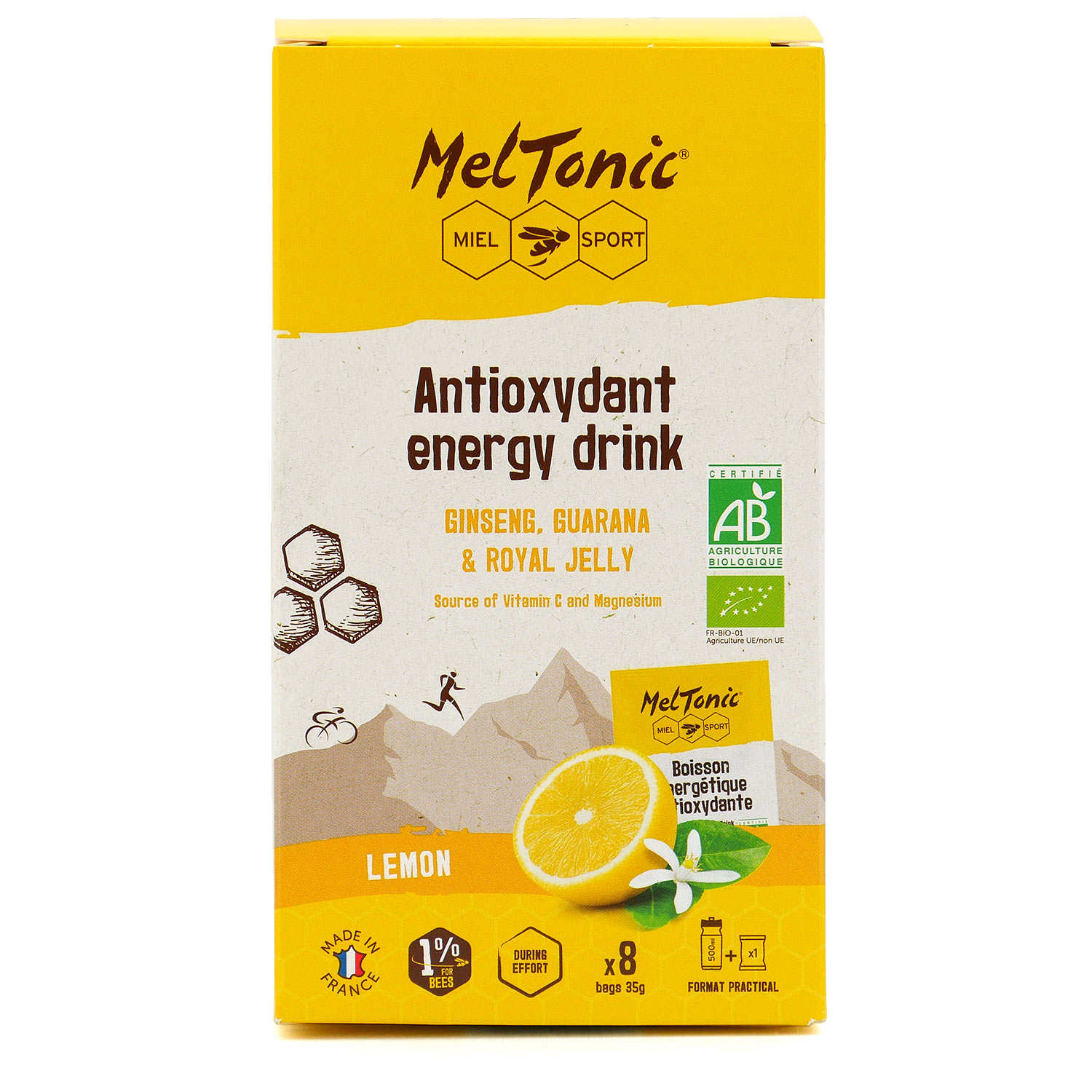 Organic Antioxidant Energy Drink - Natural Lemon Flavor - Meltonic