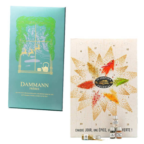 Batch of advent calendars Dammann teas and Comptoir Colonial spices