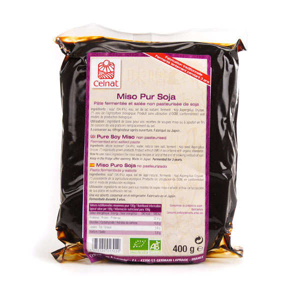 Miso pur soja non pasteurisé bio - Sachet 400g