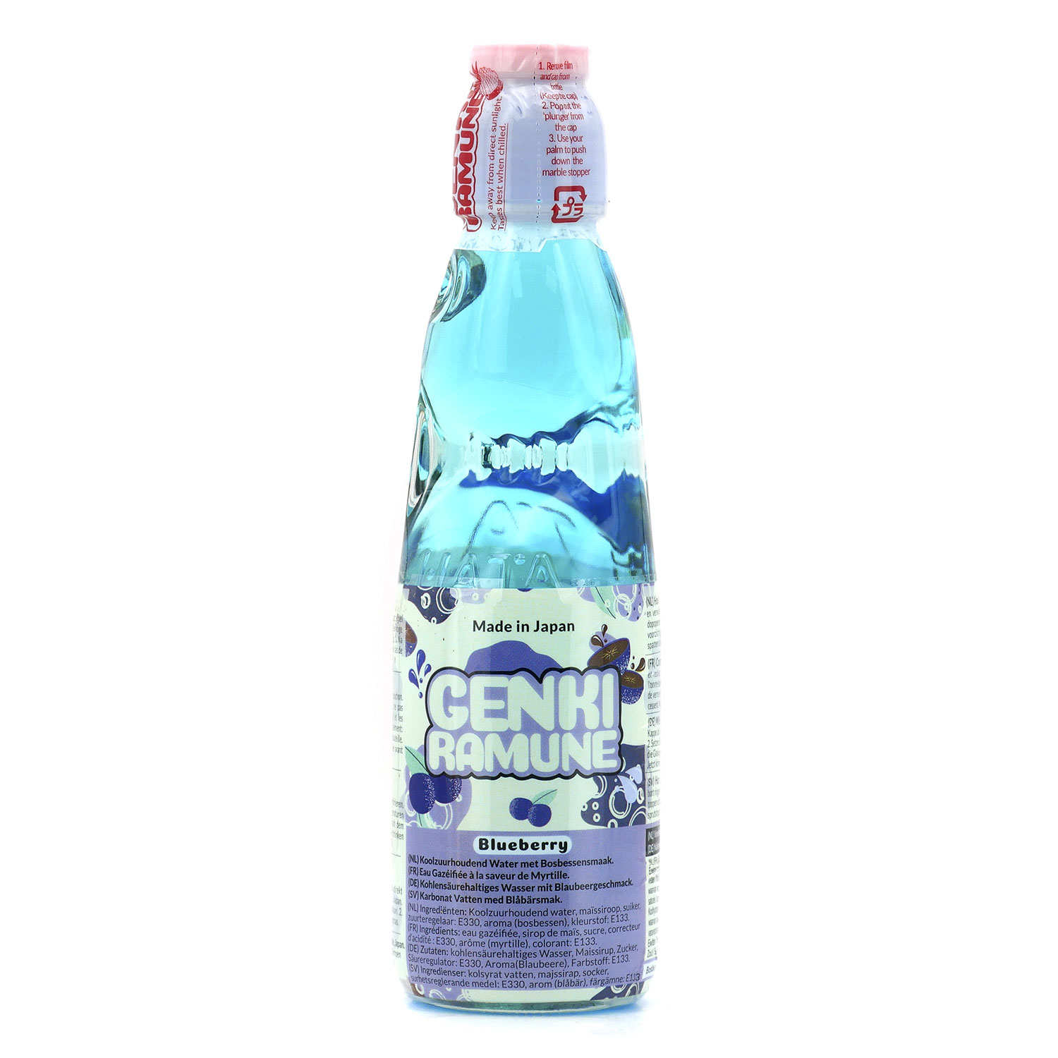 Japanese Lemonade Ramune Blueberry Genki Ramune
