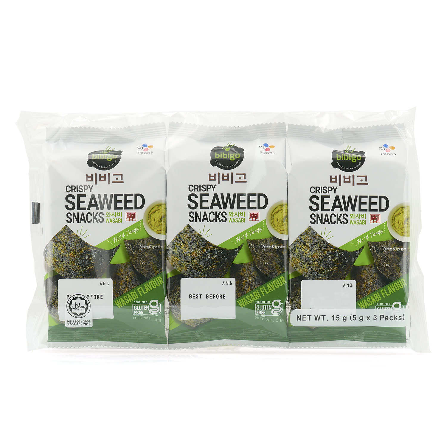 Korean Wasabi Seaweed Snacks - Bibigo