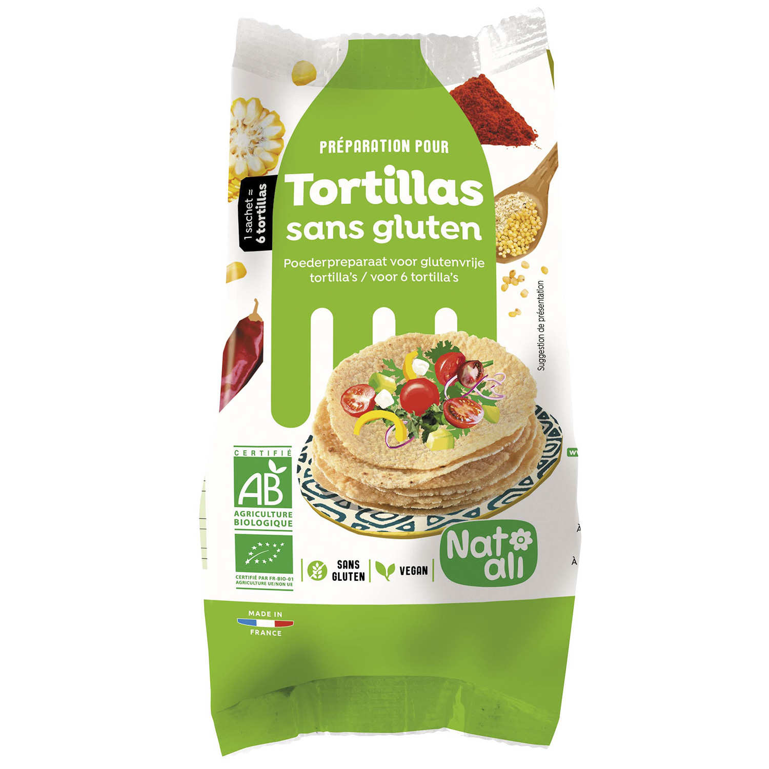 Préparation bio pour tortillas sans gluten NatAli