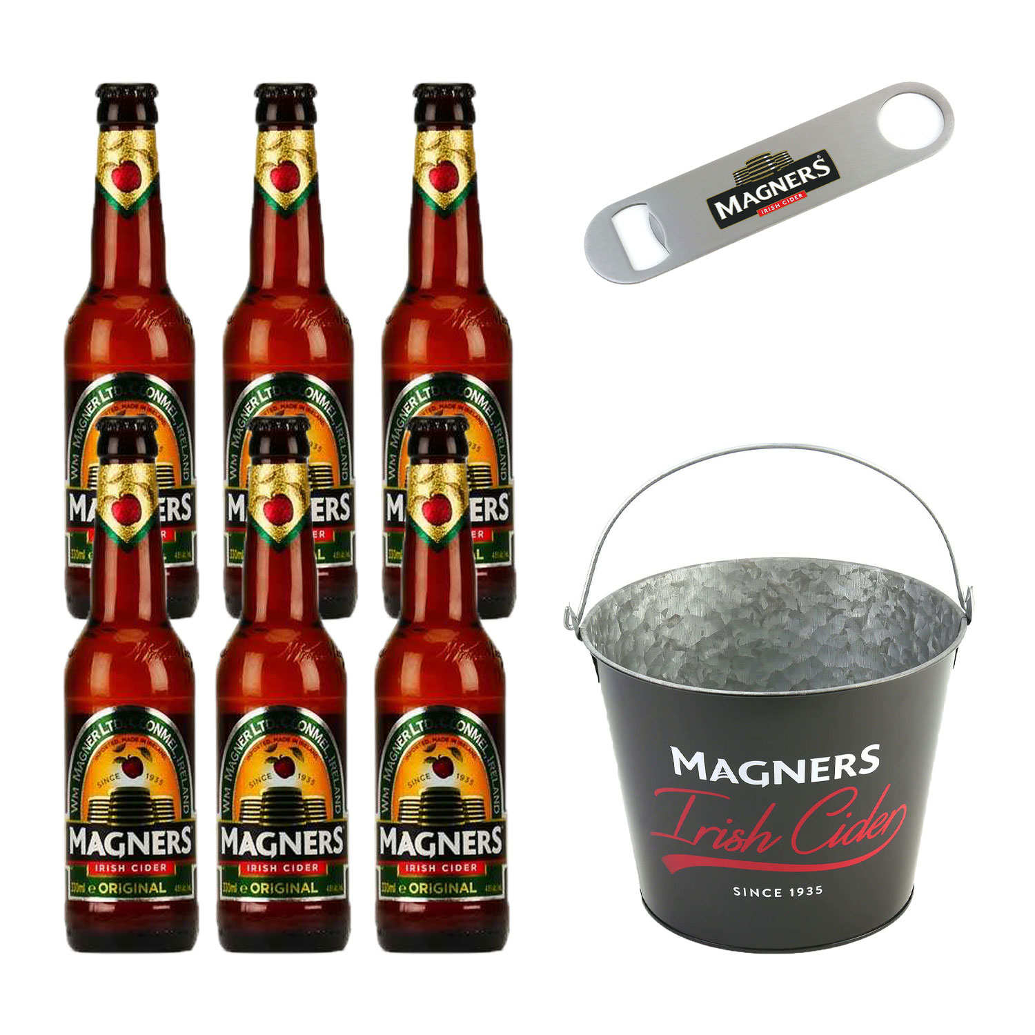 Discovery pack of 6 Magners ciders + 1 bucket + 1 bottle opener Magners