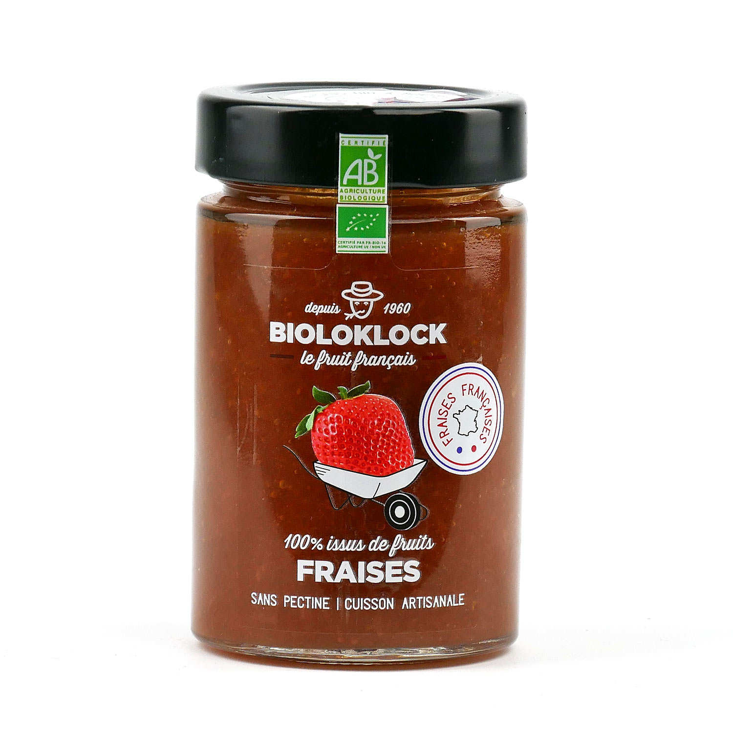 Low fat organic strawberry jam 100 from fruit Bioloklock