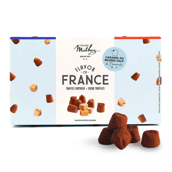 Fancy Truffles With Salted Butter Caramel Chips Ballotin Saveurs De France Chocolat Mathez 9887