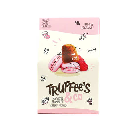 Truffee's & Co - Mini étuis de truffes fantaisie aux brisures de macaron  framboise - Chocolat Mathez