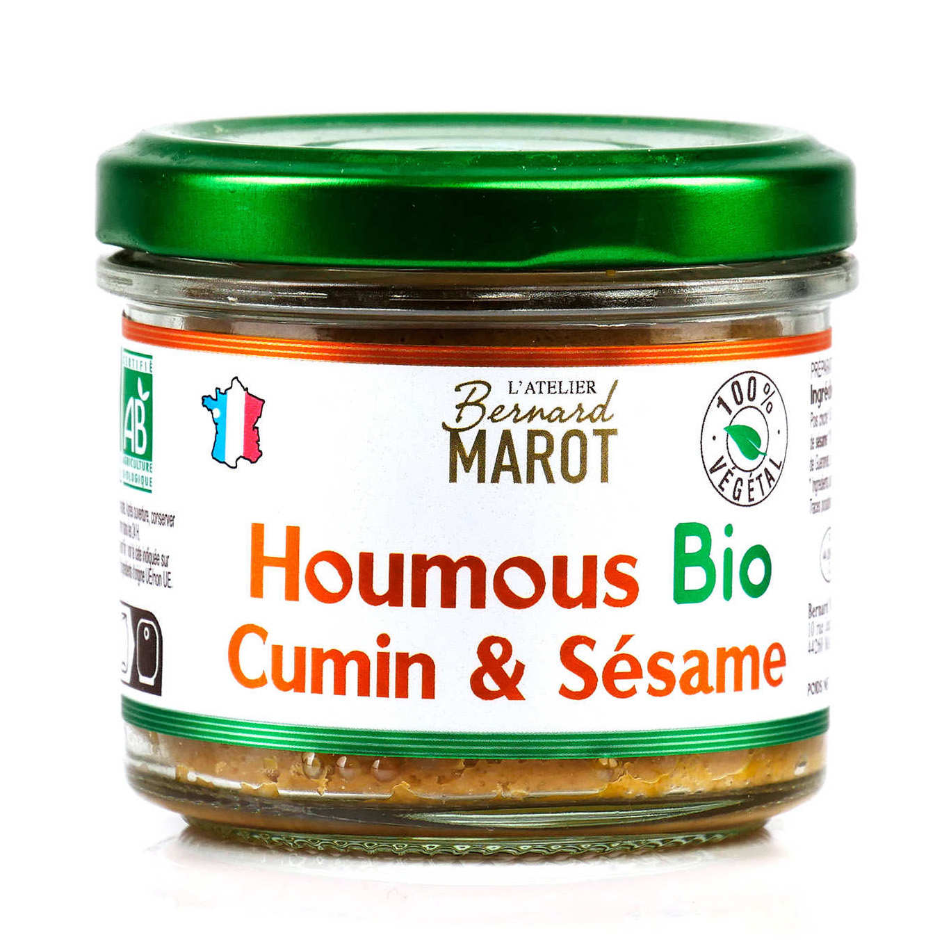 Organic Hummus with cumin and sesame Bernard Marot