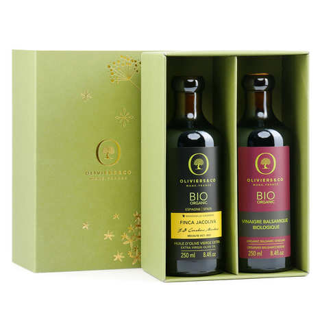 Coffret Cadeau : Huile d'olive extra vierge 2 X 250ml, 1 X BIO + 1 X  naturelle – mer des oliviers de Delphes