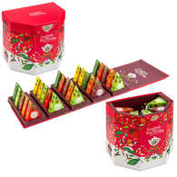 Coffret cadeau Creano mélange de fleurs de thé avec théière de 500 ml dans  une élégante boîte en bois contenant 6 sortes différentes de thé en fleur