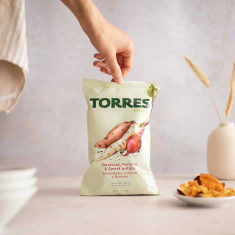 Patatas Torres - Chips de légumes Torres (betterave, panais et patate douce)