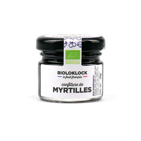 Mini confiture bio de myrtilles 100% fruit français - Bioloklock