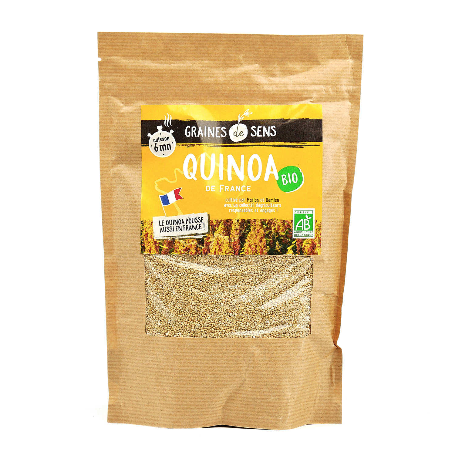 Quinoa blanc bio français cuisson 6min Graines de sens