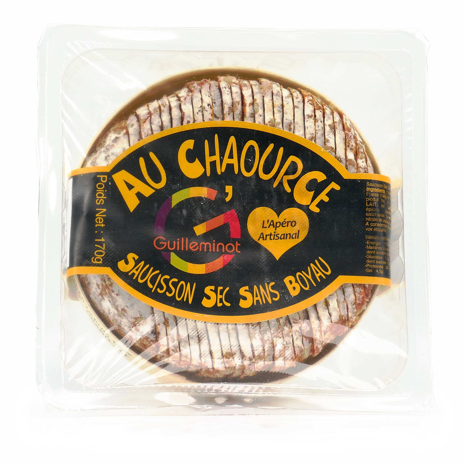 Dry sausage without casing with Chaource AOC Guilleminot Traiteur