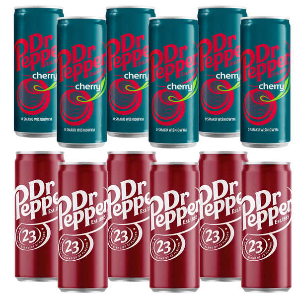 Pack of 12 Dr Pepper Classic + Sherry cans Dr Pepper