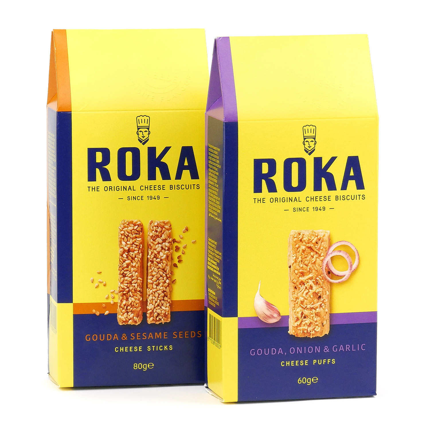 Assortment of 2 Roka Gouda biscuits Roka