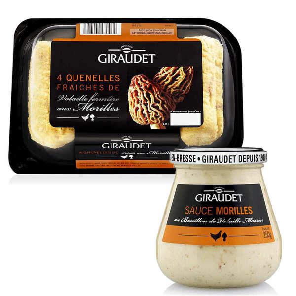 Gourmet batch of 4 farmhouse poultry quenelles + morel sauce Giraudet