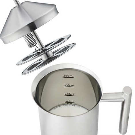 Stainless Steel Milk Frother With Spring Manual Milk Frother Cafe
