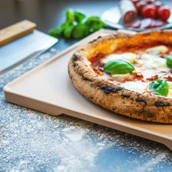 Couteau à pizza extra large en acier inoxydable et bois 33cm - Silberthal
