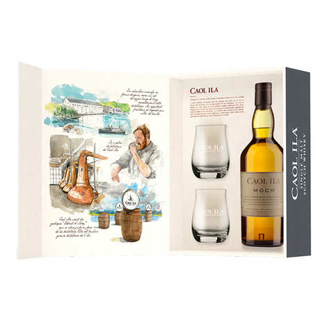 Caol Ila Moch (43%) Single Malt Scotch Whisky + 2 glasses - Caol Ila