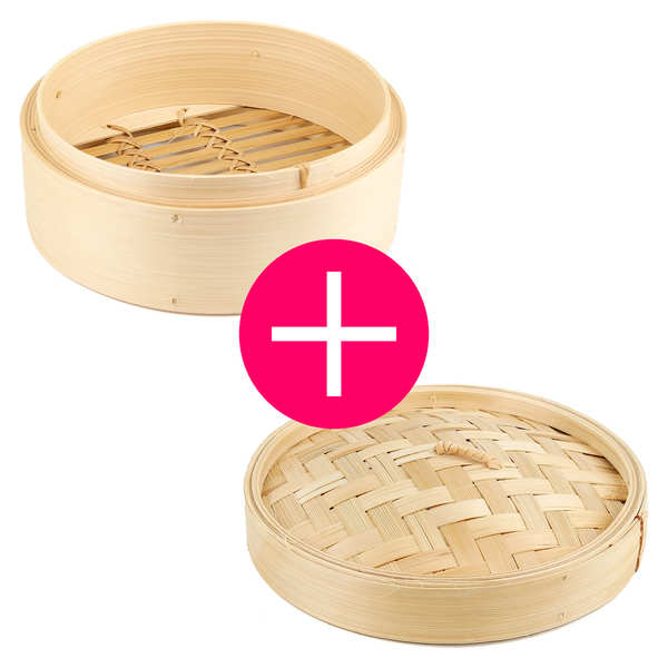 Batch 1 Bamboo steam basket 20cm + 1 lid Shao Mai