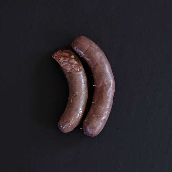 2 small black pork sausages from Bigorre PDO To be cooked Le Porc