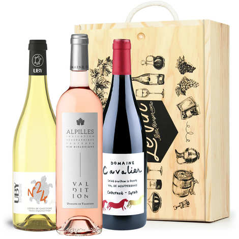 Coffret cadeau 3 vins bio 3 couleurs (blanc, rosé, rouge) - BienManger  Paniers Garnis