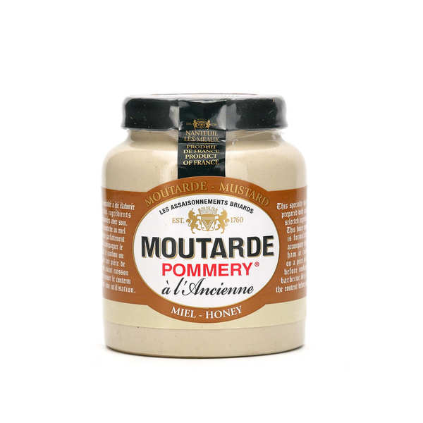 Honey mustard in a small stoneware jar Les assaisonnements Briards