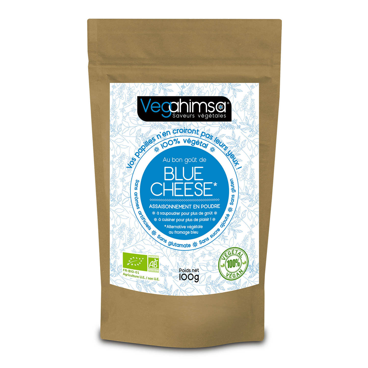 Assaisonnement végétal bio et vegan Vegahimsa Saveur Blue Cheese