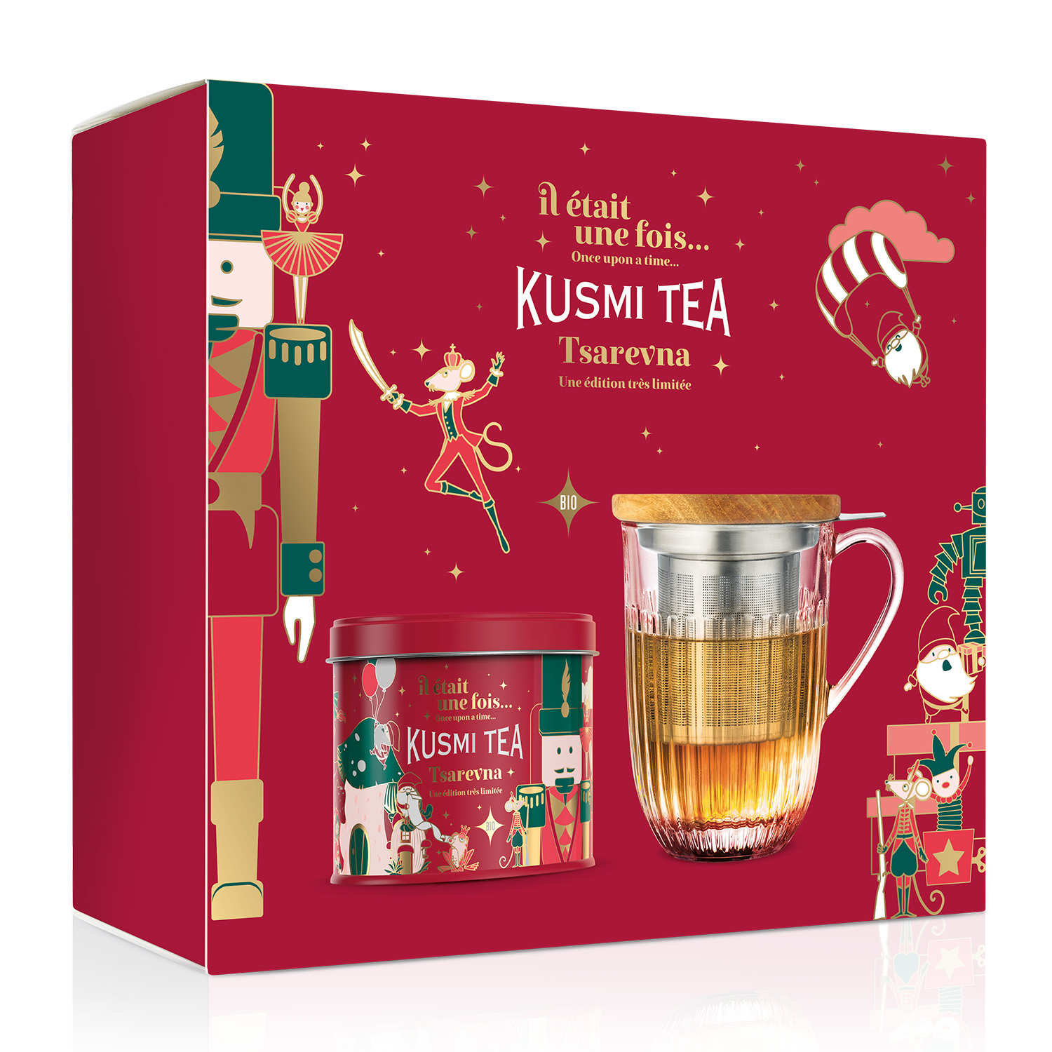 Kusmi Tea - Coffret cadeau 1 boite Tsarevna 120g + 1 gourde 