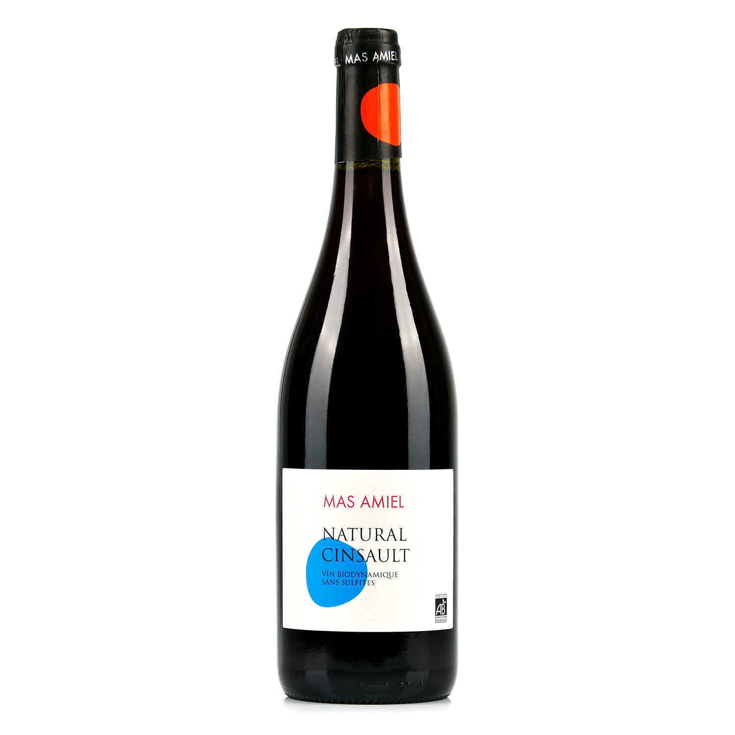 Natural Cinsault vin rouge biodynamique sans sulfites Mas Amiel