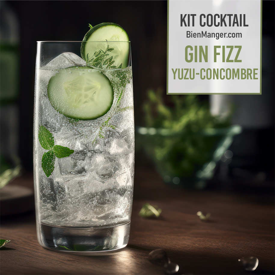 Cocktail kit Gin fizz yuzu cucumber