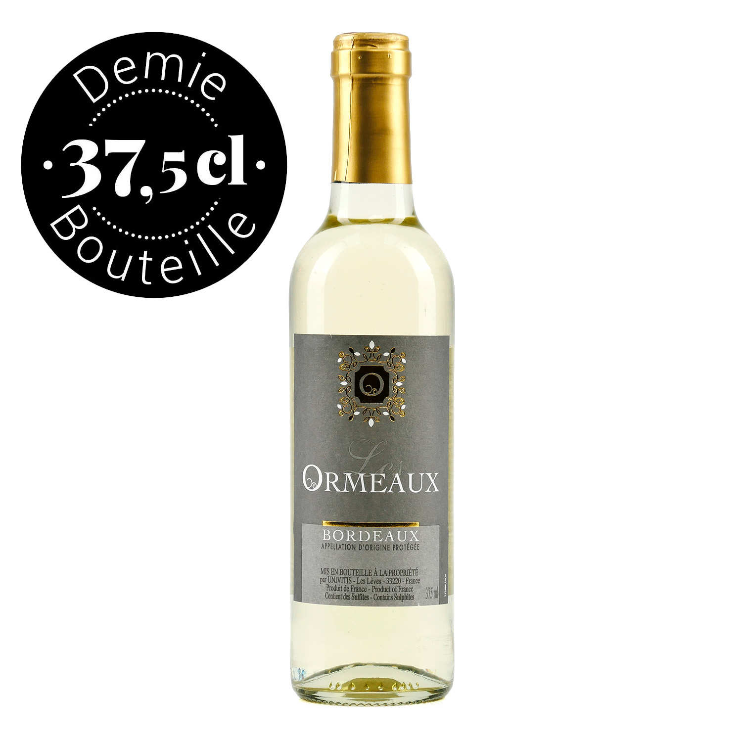 Les Ormeaux Bordeaux PDO sweet white wine in halfbottles
