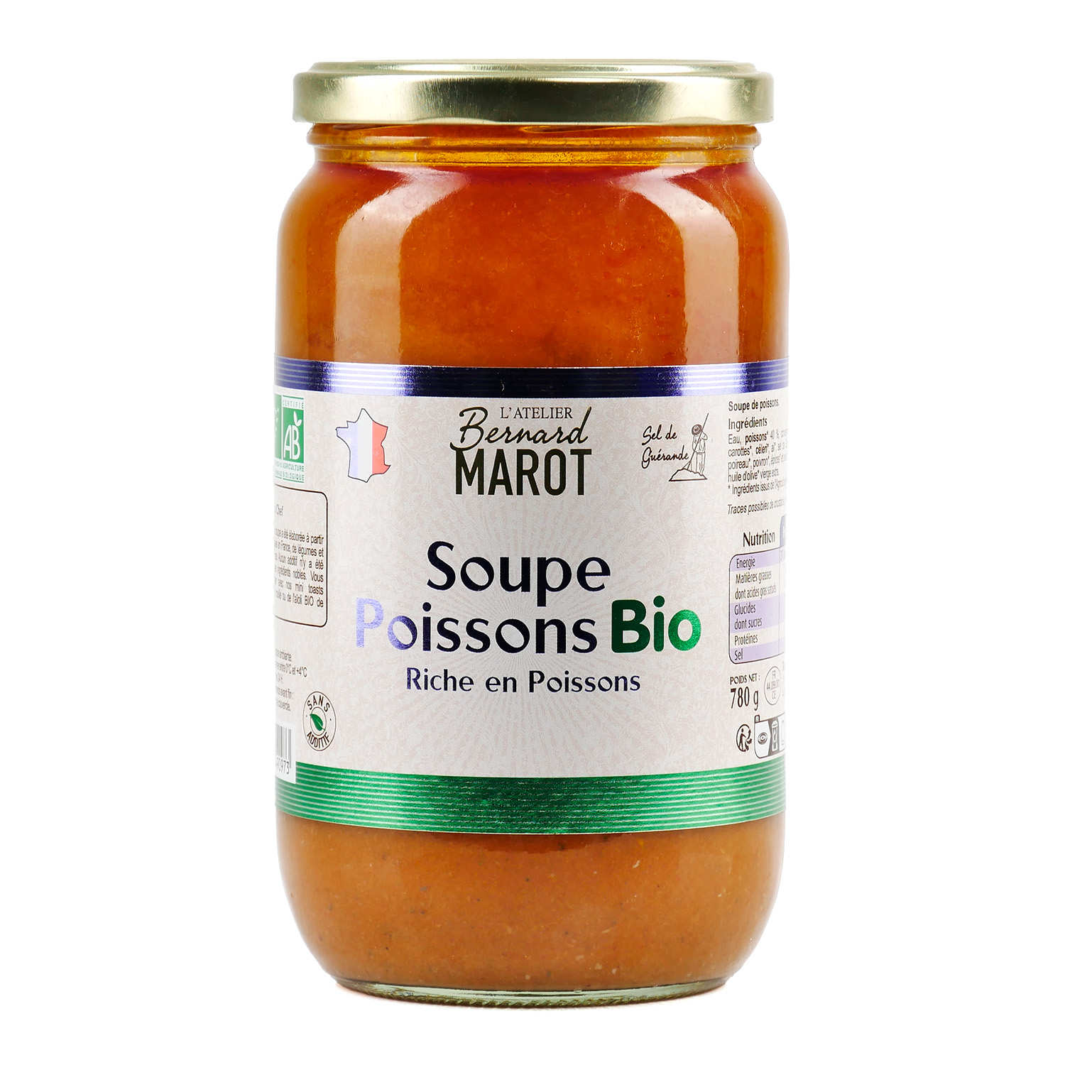 Soupe de poisson bio au sel de Guérande - Bernard Marot