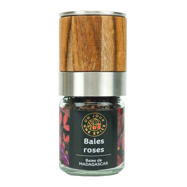 Baies roses de Madagascar - Pot compatible tête de moulin - Pot de 20g + Tête de moulin adaptable
