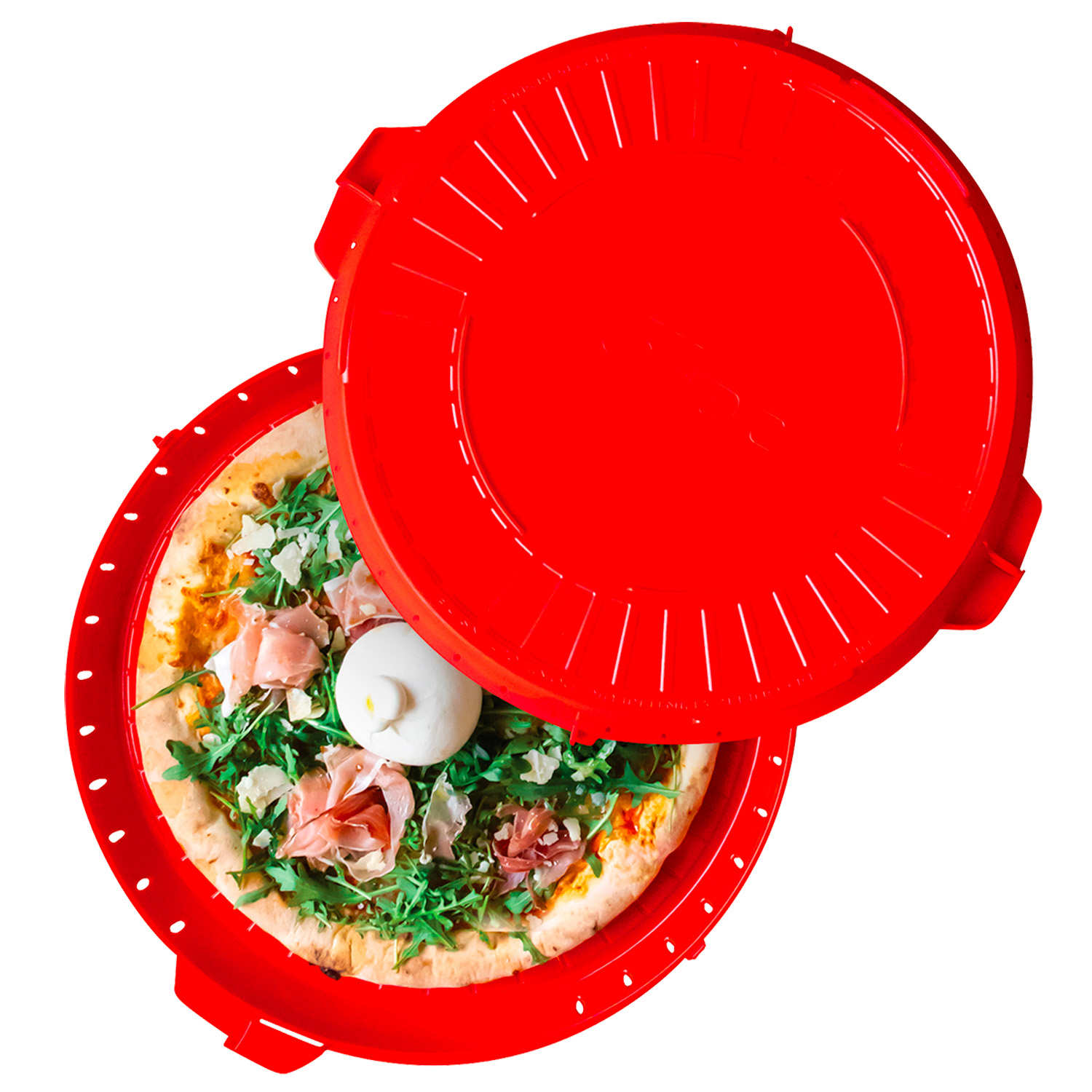 Reusable round box for pizza and pie - Gilac