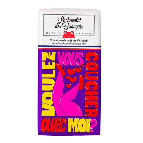 Le Chocolat des Français - Tablette chocolat noir 71% et éclats de fèves de cacao bio - Voulez-vous ?