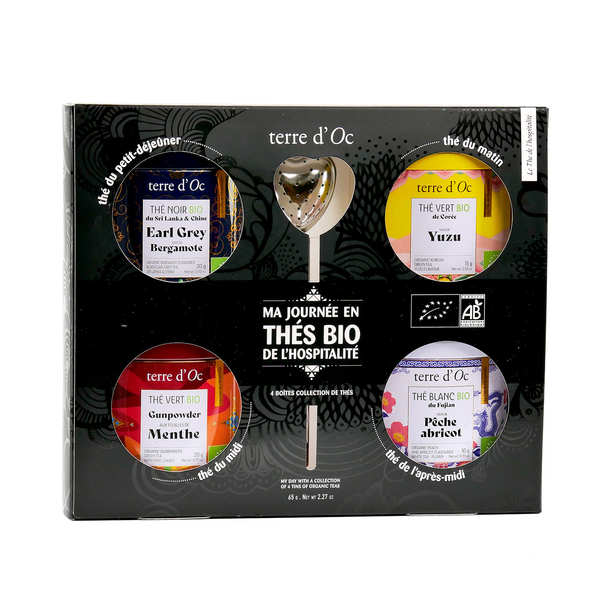Coffret Ma journée en thés bio - 4 thés (Bergamote, Yuzu, Menthe