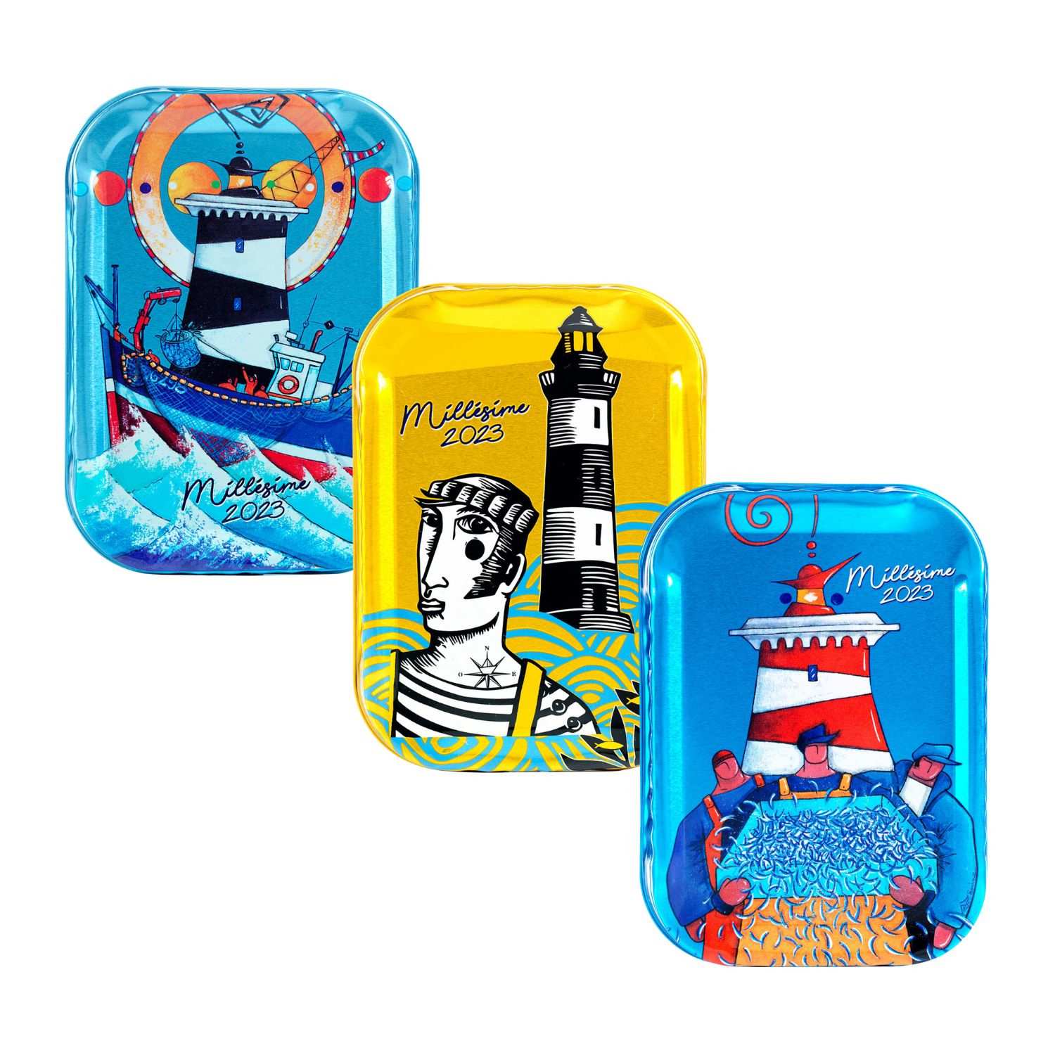 Assortment of 3 cans of sardines from 2023 La pointe de Penmarc'h