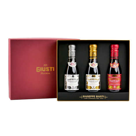 Giusti - Coffret cadeau Trio de vinaigre Balsamique de Modène - 1 médaille d'argent, 2 et 3 Médailles d'or