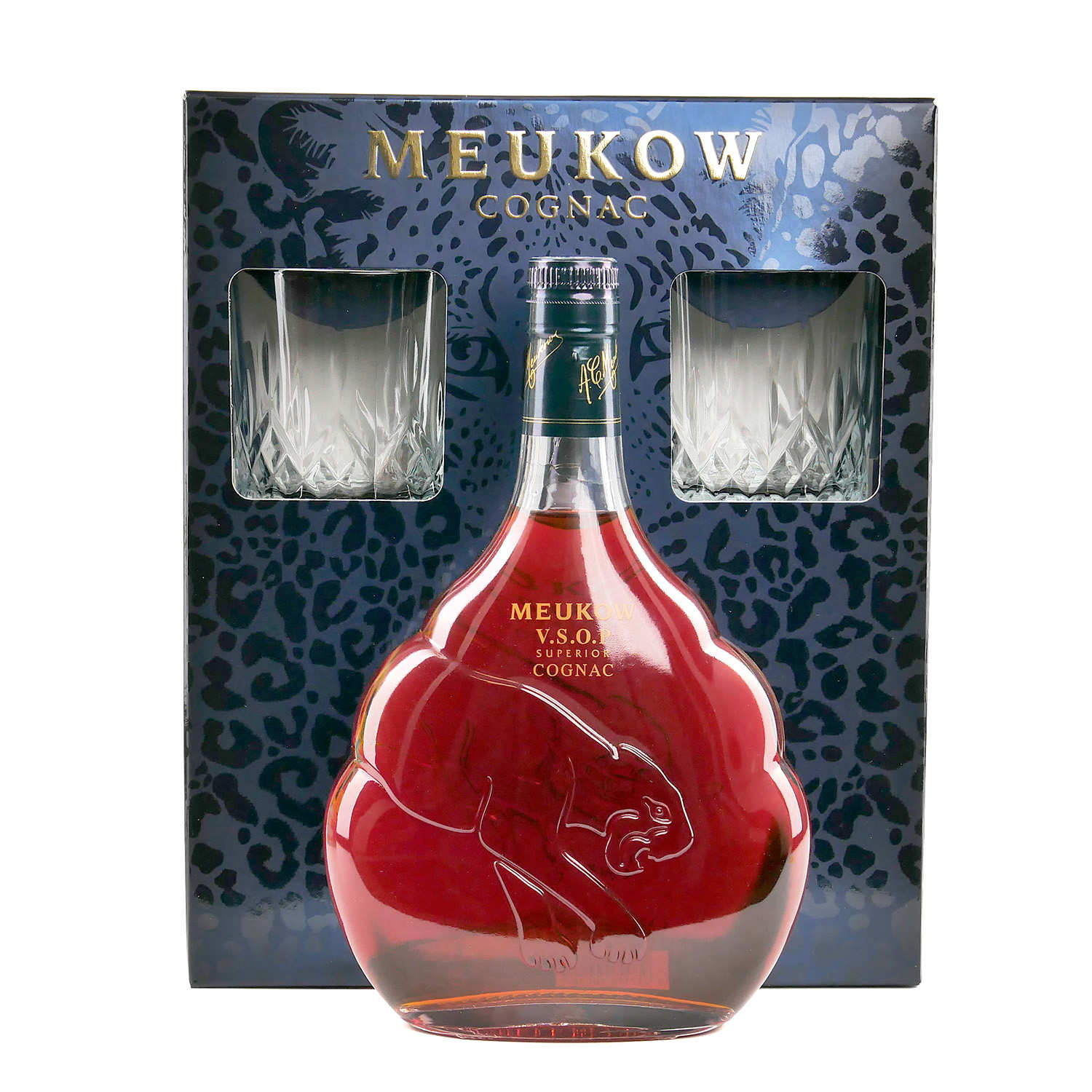 Meukow VSOP 40% Cognac Box + 2 glasses - Meukow Cognac