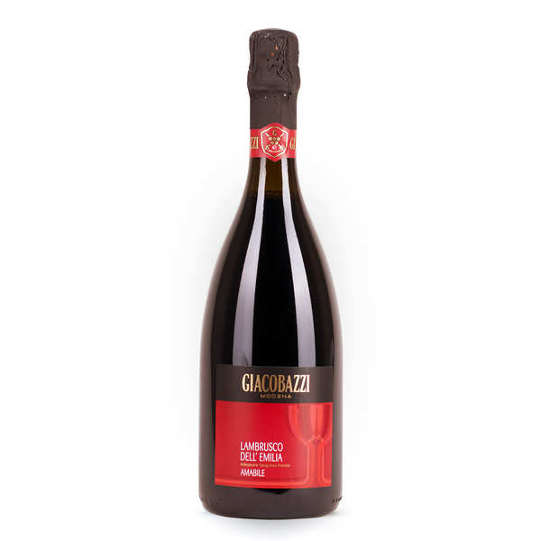 Lambrusco Giacobazzi - Vin rouge pétillant d'Italie - Bouteille de 75cl