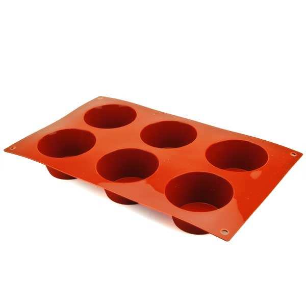 Moule à muffins et cupcakes en silicone - moule 6 pièces