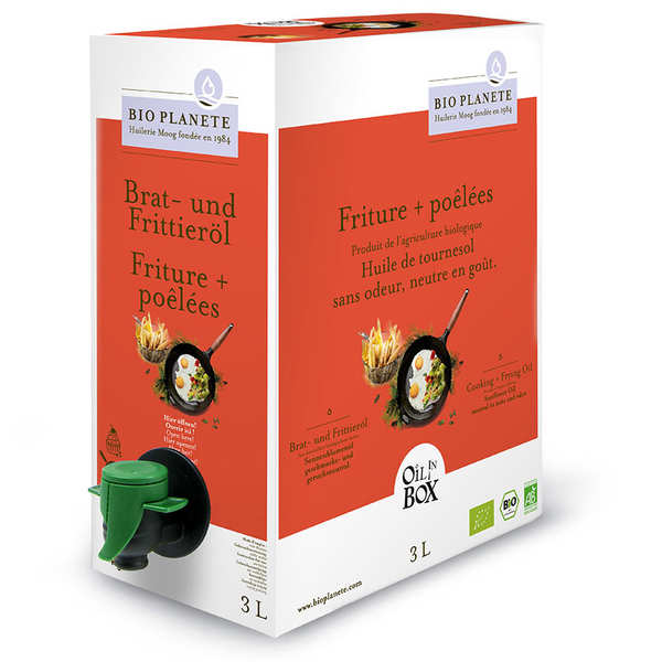 Huile de tournesol désodorisée bio spéciale cuisson en Bag in Box - Bag in Box 3L