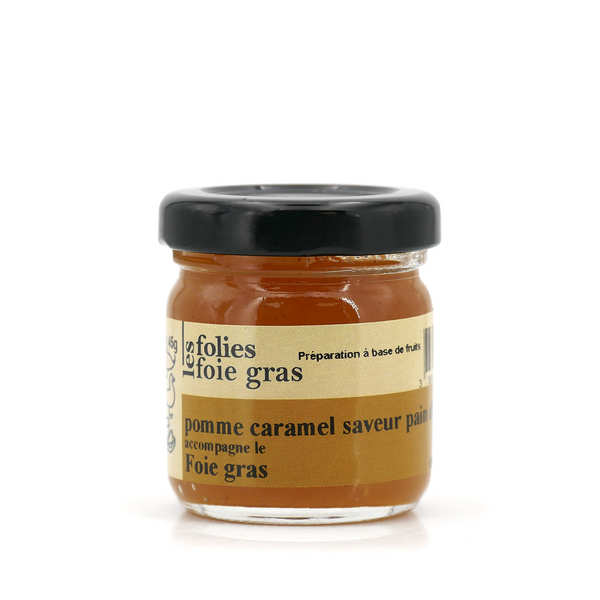 Les folies foie gras - Confit pomme et miel saveur pain d'épices - Verrine de 45g