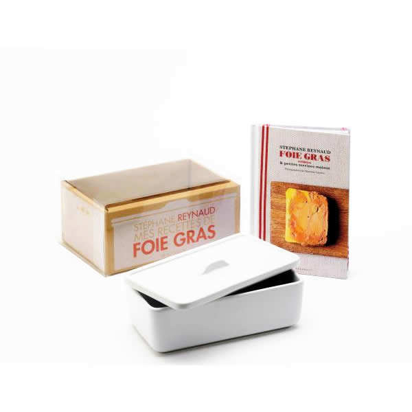 Le livre Foie Gras et Terrines de Stéphane Reynaud et sa terrine en