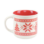 Mug céramique blanc au design tricot
