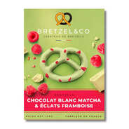 Bretzels chocolat blanc - Matcha et éclats de framboises