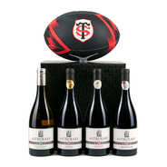 Coffret Vinovalie x Stade Toulousain - 4 bouteilles de vin et 1 ballon de rugby