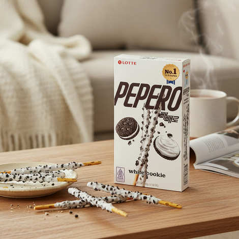 Stick Pepero White Cookie - Korean stick cookie coated in ...